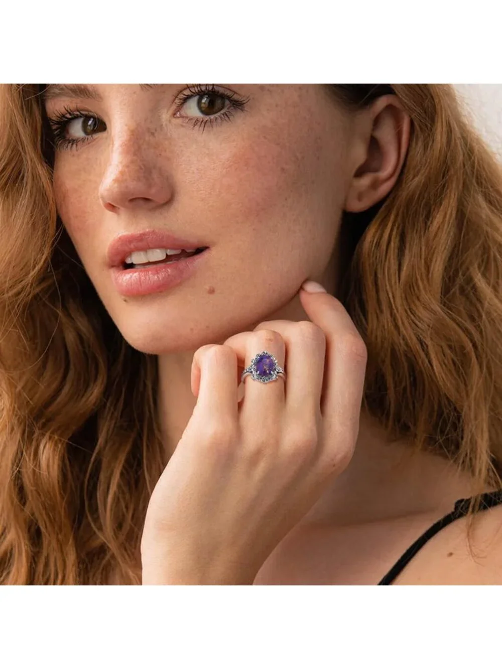 Bohemian Turquoise Sterling Silver Ring for Women, Adjustable Floral Design